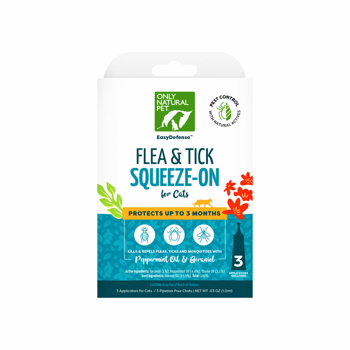 Only Natural Pet EasyDefense Herbal Squeeze-On Flea Treatment for Cats